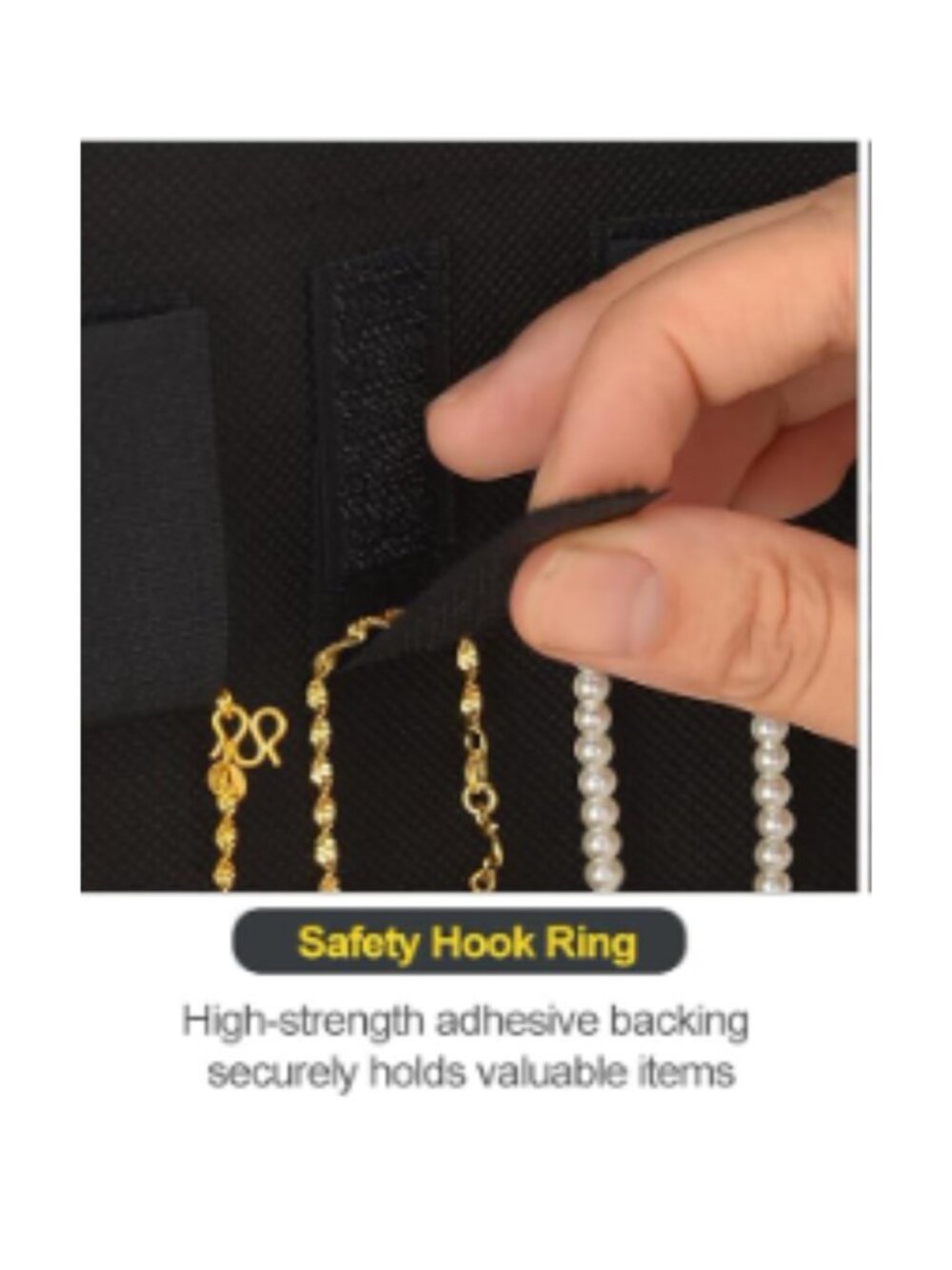 Large Hanging Jewelry Organizer 43 Multi-Size Pockets 8 Loops Double-Sided NEW - Picture 7 of 9